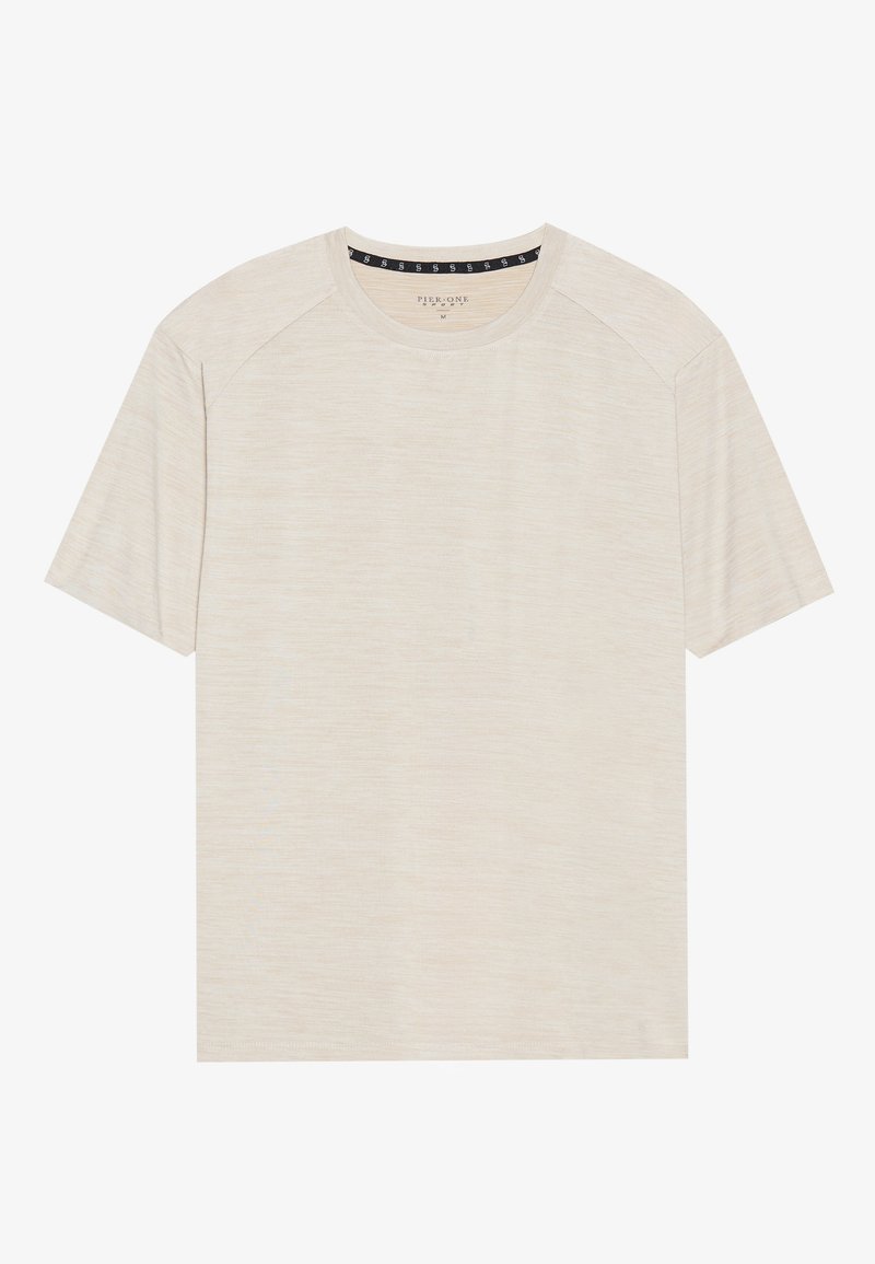 Pier One Sport T-shirt basic beige mêleerd Pier One Sport T-shirt basic beige mêleerd