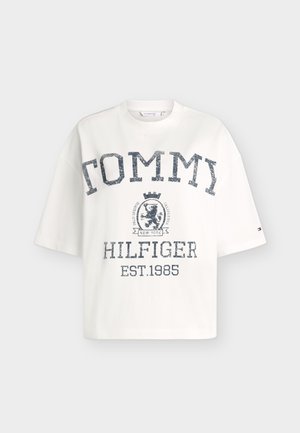 Tommy Hilfiger, VARSITY CREST - Camiseta estampada - ecru