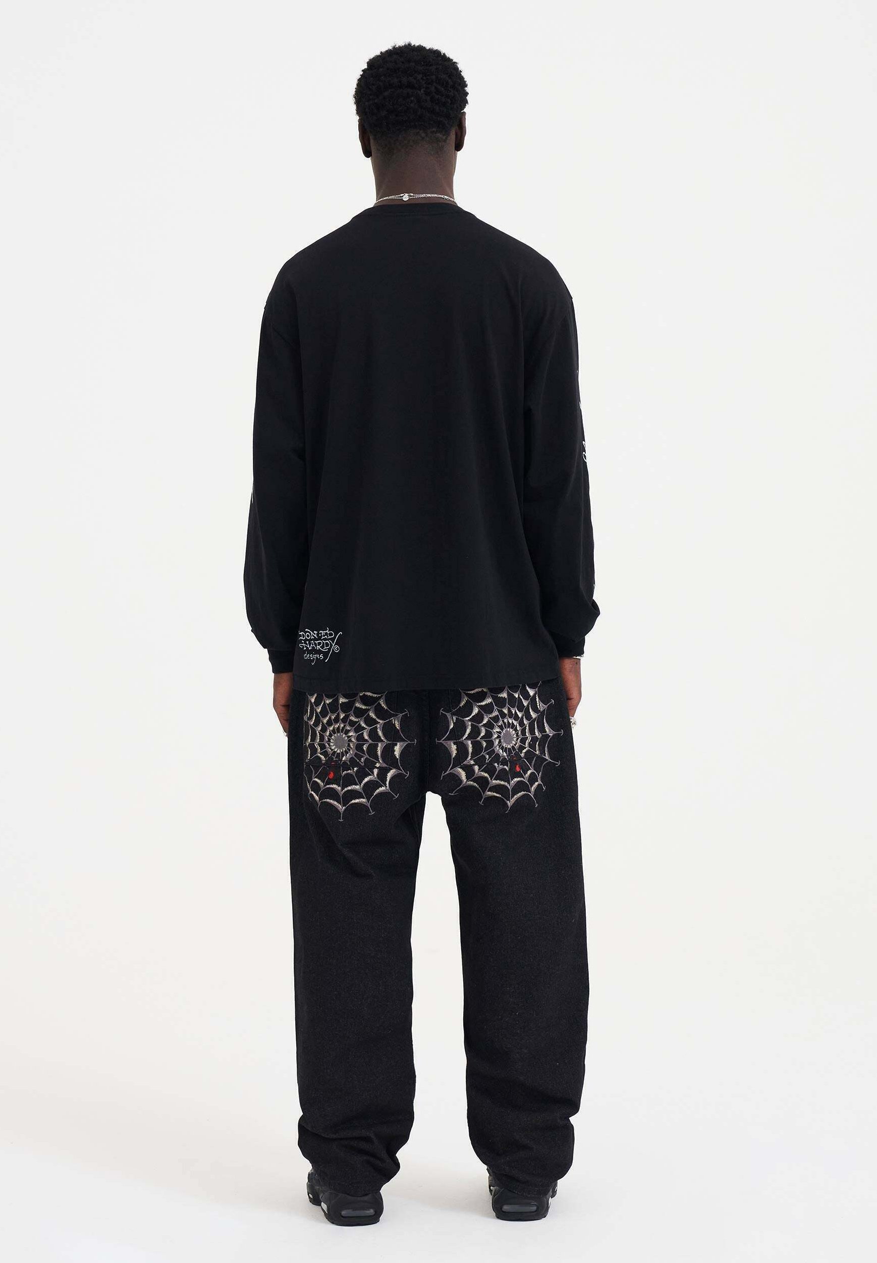 Ed Hardy WIDOW - Straight leg jeans - black/zwart - Zalando.nl