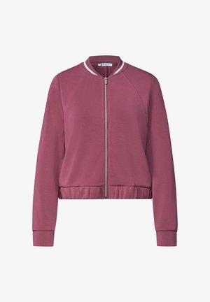 Street One, LONG-SLEEVE SILK-LOOK JACKET WITH ZIPPER - Sweat zippé - dark clouded blush