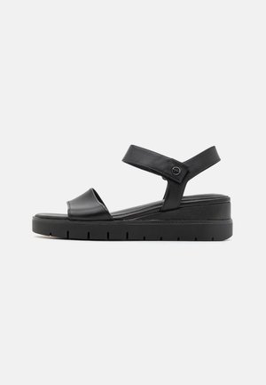 Sandalen met sleehak - black