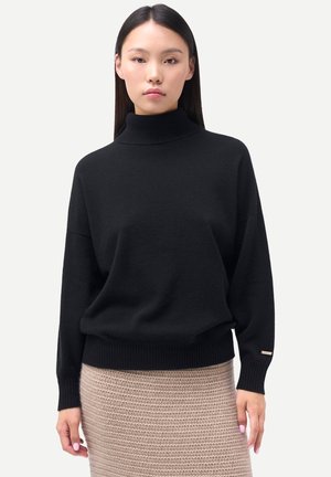 T-NECK - Strickpullover - black