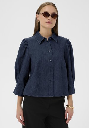 CHAMAN HELLA - Blúzka so zapínaním na gombíky - dark blue denim