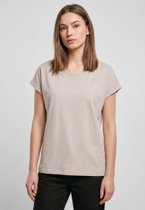 Sublevel, SUBLEVEL BASIC T-SHIRT MIT LOGO - Print T-shirt - beige
