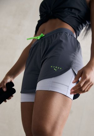 Puma HYROX SHORT - Shorts 2 en 1 - galactic gray