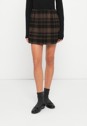 VMSIMMA SHORT CHECK SKIRT - Minigonna - chocolate torte