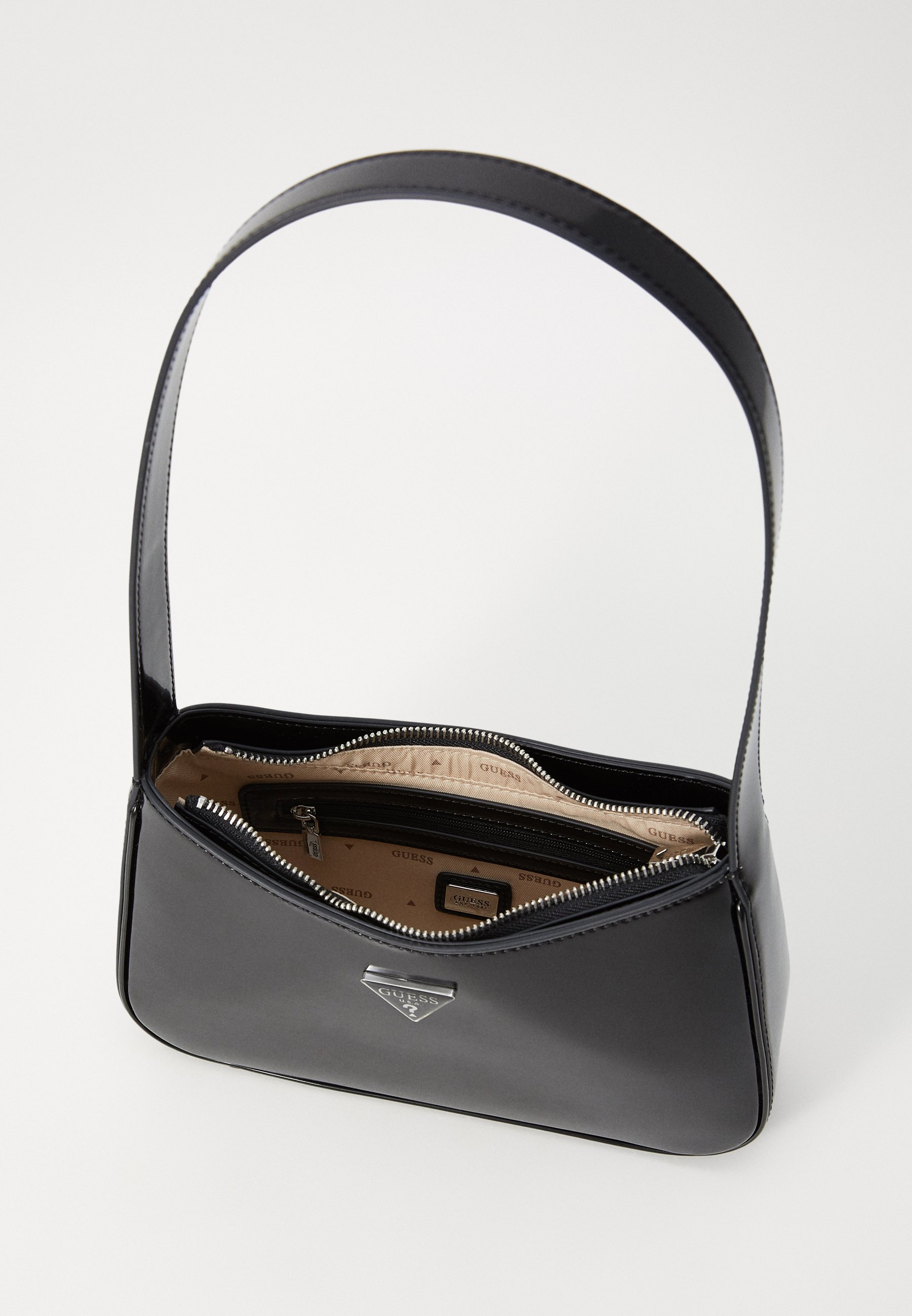 Guess ARNELA TOP ZIP SHOULDER BAG - Handbag - black - Zalando.co.uk