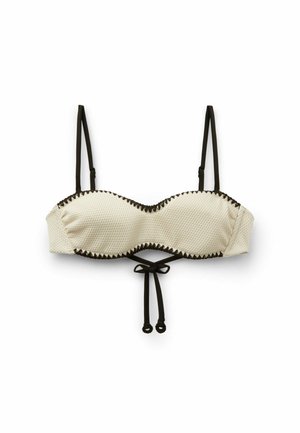 Calzedonia, BICOLOR EMBROIDERY BANDEAU - Bikini top - white