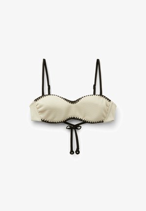 Calzedonia, BICOLOR EMBROIDERY BANDEAU - Haut de bikini - white