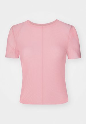 Tričko s krátkým rukávem, přiléhavého střihu vyrobené z měkké, lehké látky. Barva: světle růžová. Obsahuje kulatý výstřih a bezešvý design s hladkou texturou.