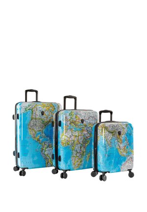 CAMO SET 3-TEILIG MIT DEHNFALTE - Kofferset - world map