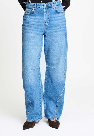 POM Amsterdam, JEANS - JACKY STUDS MID BLUE - Relaxed fit jeans - blue