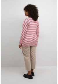Kaffe Curve KCLIA - Pikkade varrukatega topp - chalk   virtual pink stripe