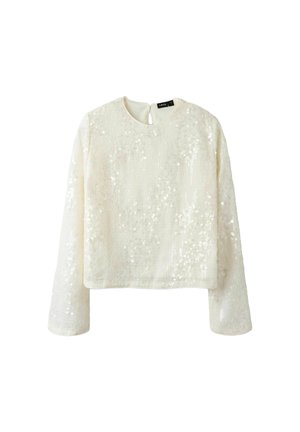 MIT LANGEN ÄRMELN PAILLETTEN - Bluza - white alyssum
