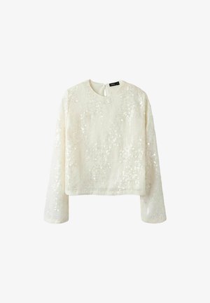 MIT LANGEN ÄRMELN PAILLETTEN - Blouse - white alyssum