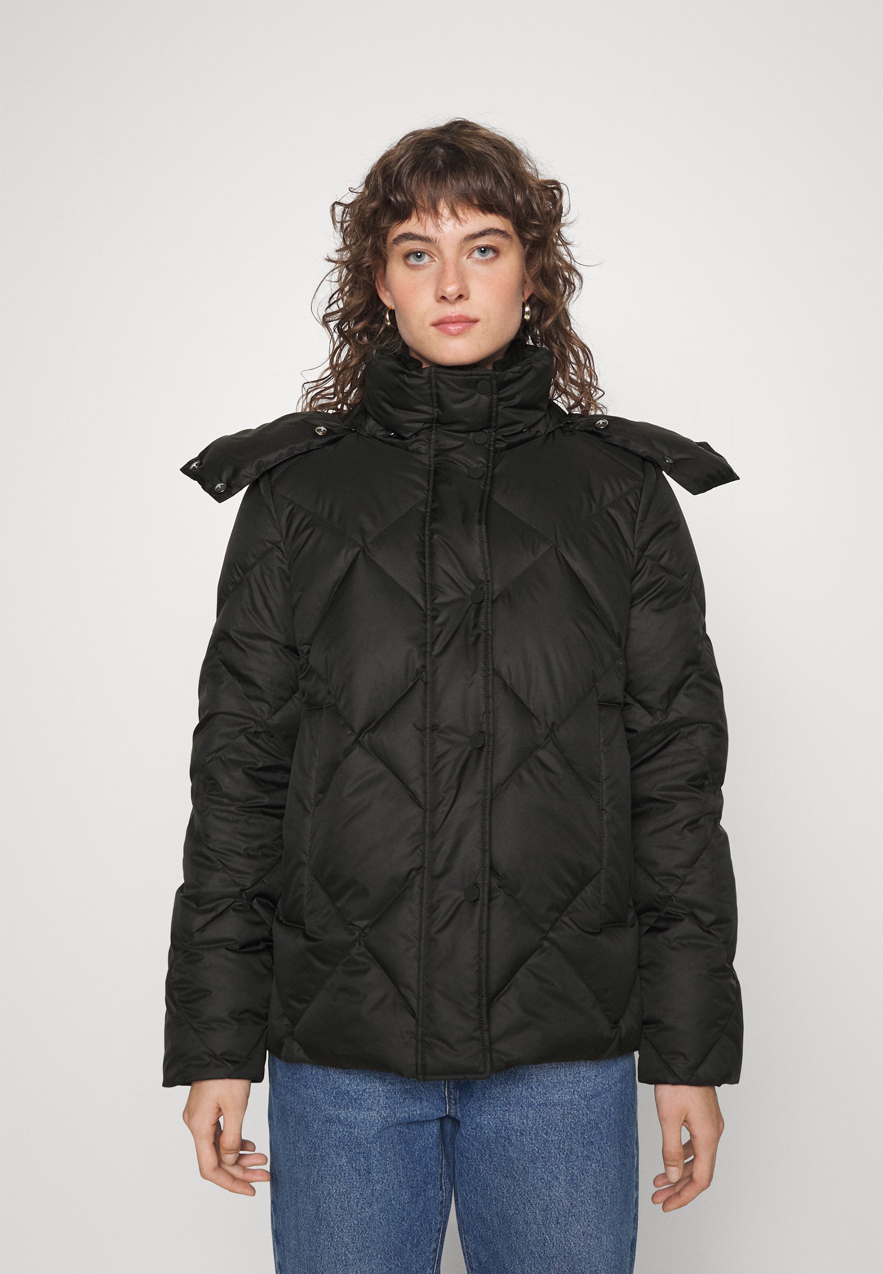 Marc O'Polo DIAMOND QUILTING DETACHABLE HOOD WELT POC - Doudoune - black/noir  - ZALANDO.FR