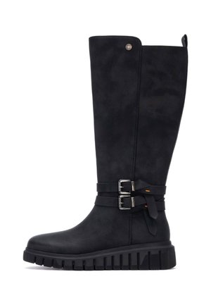 Stivali con plateau - black