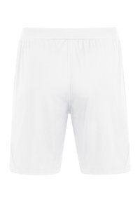 Weißes Sportshorts mit elastischem Bund, glatter Textur und einfachem Design. Hat keine auffälligen Muster oder Akzente.