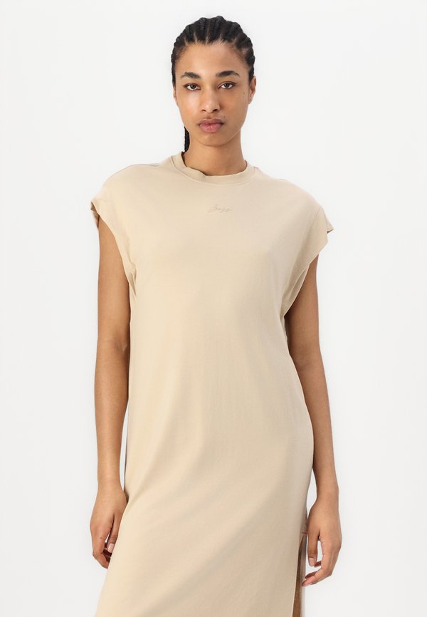 EDRESS - Jersey dress - open beige2