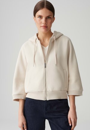 OPUS SOFT LOOSE BATWING FIT - Sweat zippé - natural glaze