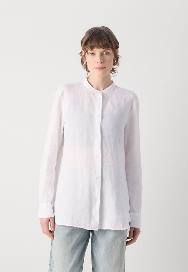 BLOUSE FLARED SHAPE LONG SLEEVE STAND UP COLLAR SOLID - Button-down blouse2