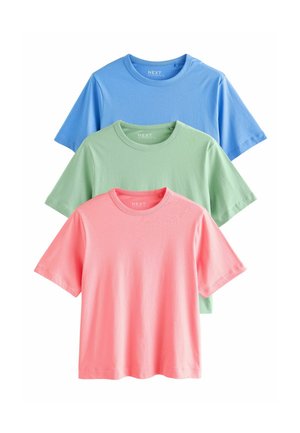 Next, REGULAR FIT - CREW NECK T-SHIRT 3 PACK - Lihtne T-särk - pink green blue