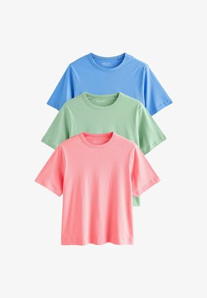 Next, REGULAR FIT - CREW NECK T-SHIRT 3 PACK - Lihtne T-särk - pink green blue
