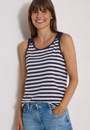 Cecil TOP MIT ROUNDED V-NECK UND STREIFEN - Débardeur - urban dark blue