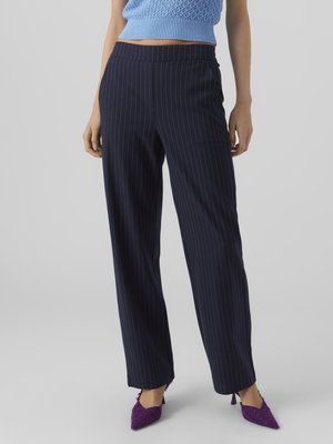 Vero Moda VMLISCOOKIE WIDE PINSTRIPE PANT - Παντελόνι - navy blazer/birch