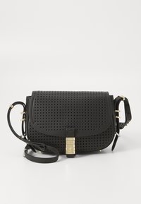 SADDLE MINI PELLE TRAFORATA - Taška cez plece - limousine black