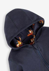 JoJo Maman Bébé HIPPO APPLIQUE REVERSIBLE HOODIE - Cardigan - navy blue tractor