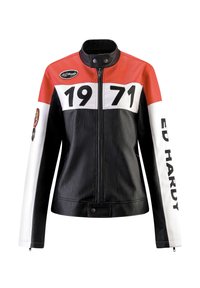 MOTO - Kunstlederjacke - black red white