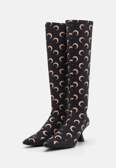 MARINE SERRE MOON PRINTED KNEE HIGH BOOTS - Stiefel - tan