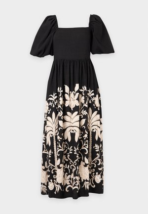 New Look, FLORAL BORDER PRINT MILKMAID MIDI DRESS - Vestido informal - black pattern