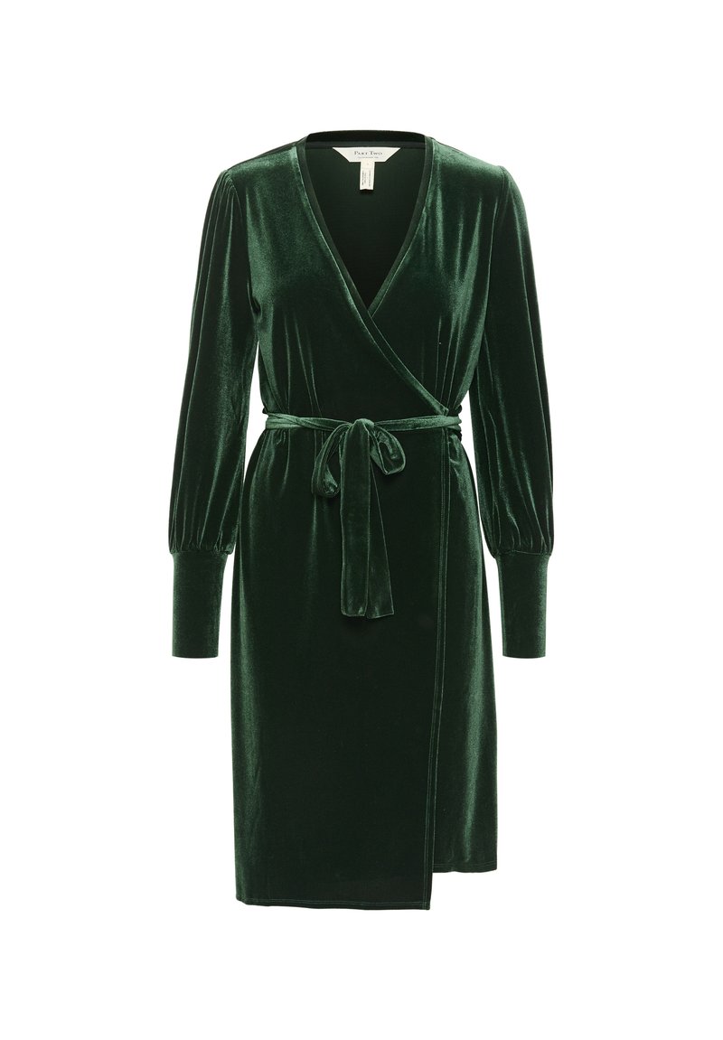 slim fit dress slacks Yumi Green Velvet Wrap Midi Dress With Contrast Hemline  Envy Boutique