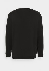 Sudadera negra de manga larga con cuello redondo, puños y dobladillo acanalados, mostrada desde la parte posterior sobre un fondo blanco.