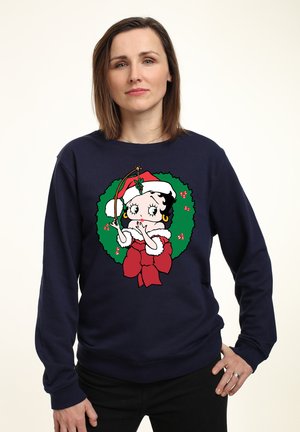 BETTY BOOP CHRISTMAS MISTLETOE WREATH - Sweatshirt - navy blue