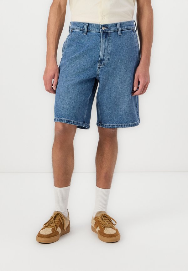 Medium Wash Baggy Painter Jean Shorts - Denim shorts - medium wash