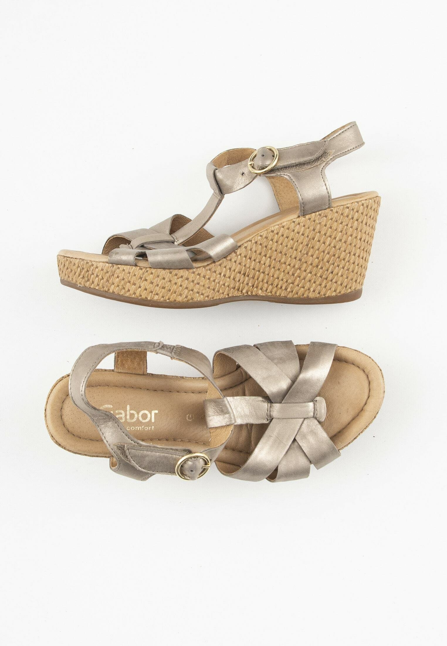 Gabor Sandalen met sleehak - gold/goudkleurig - Zalando.nl