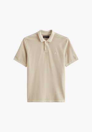 Marc O'Polo, SHORT SLEEVE SLITS AT HEM EMBROIDERY - Polo - light oat