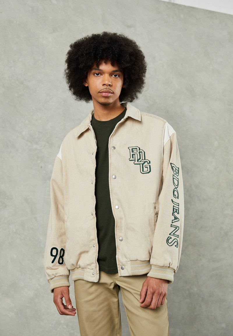 BDG Urban Outfitters DENIM VARSITY JACKET Light jacket ecru/off