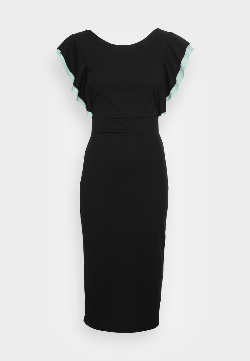 Damen Freizeitkleider | WAL G. KELLY RUFFLE SLEEVE MIDI DRESS Cocktailkleid/festliches Kleid black/mint/schwarz - PJ72391 Damen Freizeitkleider | WAL G. KELLY RUFFLE SLEEVE MIDI DRESS Cocktailkleid/festliches Kleid black/mint/schwarz - PJ72391