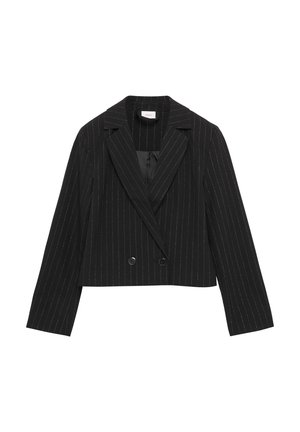VERKÜRZTER MIT GLITZER-NADELSTREIFEN - Blazer - schwarz