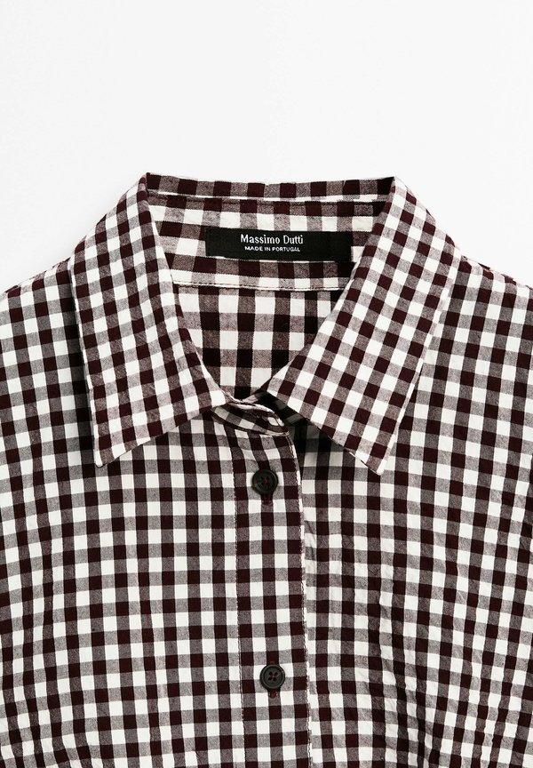 FLOWING VICHY CHECK SHIRT 05143843 - Button-down blouse - bordeaux2