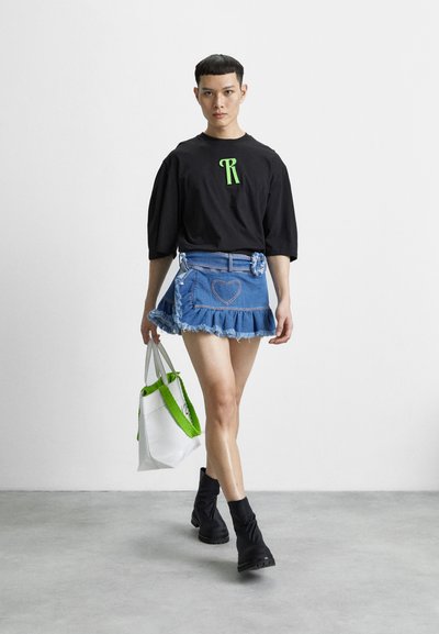 REAMEREI FRINGED MINI UNISEX - Τζιν φούστα - blue denim