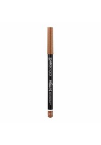 Eyeliner in matita marrone con finitura metallica, corpo nero elegante e meccanismo a rotazione. Testo dell'etichetta visibile in bianco e argento.