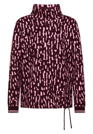 Cecil, LANGARM SHIRT MIT STEHKRAGEN UND PRINT - Maglietta a manica lunga - red wine