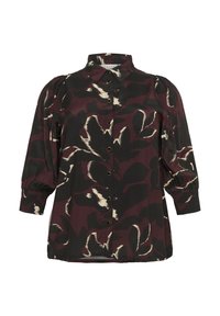 Kaffe Curve MILANA - Gombos blúz - windsor wine/black flower