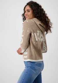 Monari Kapuzenpullover - milk chocolate gemustert