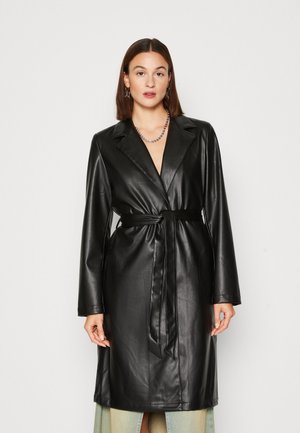 NMCORA PU COAT - Klassischer Mantel - black